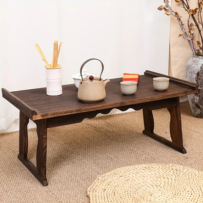 Wooden Japanese Table Small Coffee Table Bay Window Meditation Altar Low Sitting On the Floor Bed Table Tray Foldable Legs