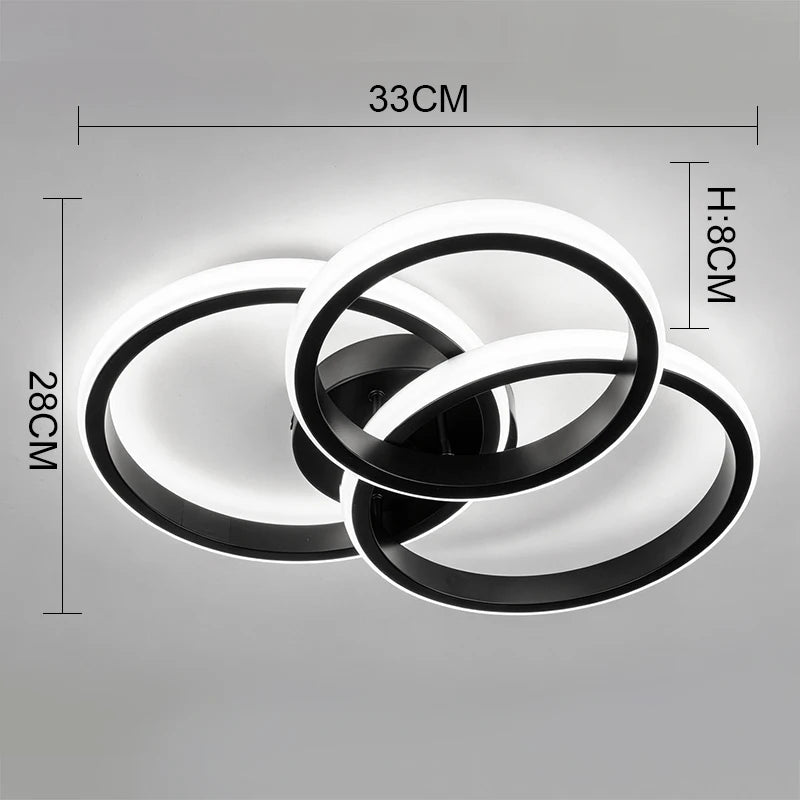 Modern LED Ceiling Light for Living Room Bedroom Hallway Lamp Square Round Chandelier Indoor Lighting Fixture