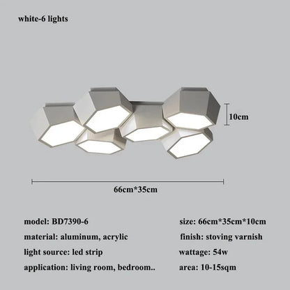 Modern Geometry Led Ceiling Lamp Living Room Chandeliers Lighting Bedroom Dimmable Lamparas Nordic Home Decor Lights Luminaria