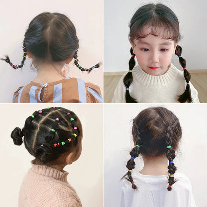 500/1000/2000 Stück bunte Einweg-Haargummis für Mädchen, Haarbänder, Haargummis, Haaraccessoires für Kinder