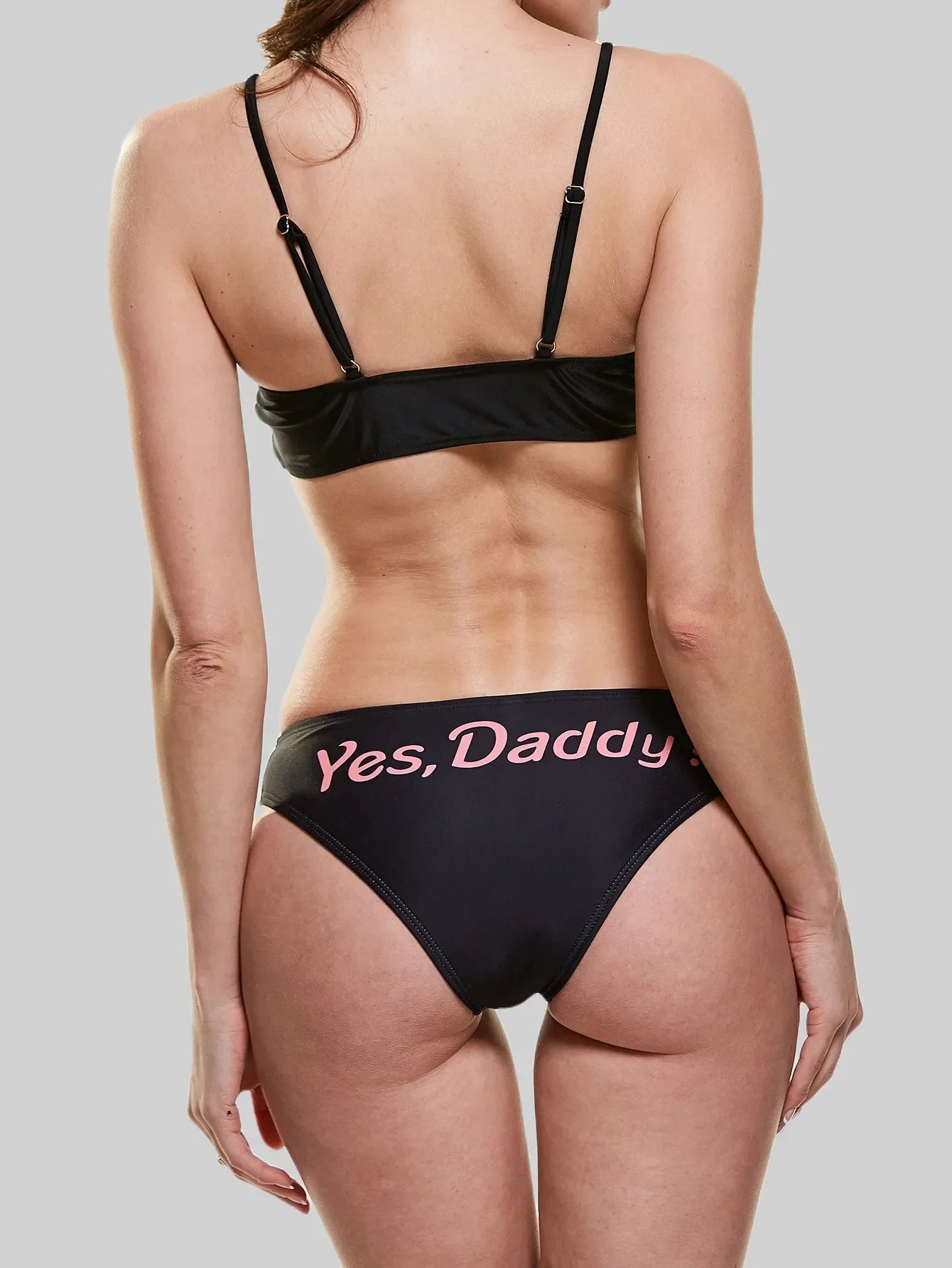 2024 new Two Piece Swimsuit with COME HERE DADDY PLEASE Letter Print Cute bikini Womens Bikini Set Girls Bathing Suit Beach Wear