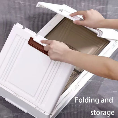 Folding Storage Box Multifunctional Transparent Storage Bins Clothes Toy Makeup Organizer Boxes Bedroom Organizers Box with Lid