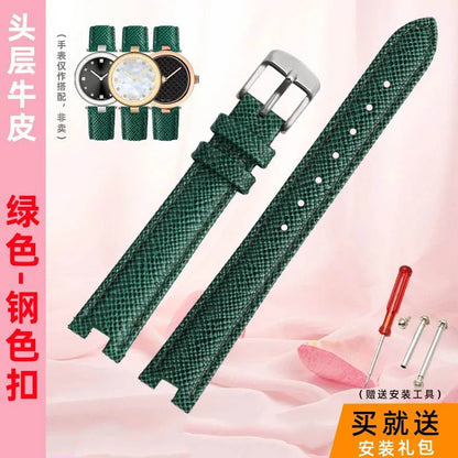 12mm 14mm For Gucci YA141401 YA141404 YA141505 Soft Cowhide Genuine Leather watchband GC women's watch strap Pink red bracelet