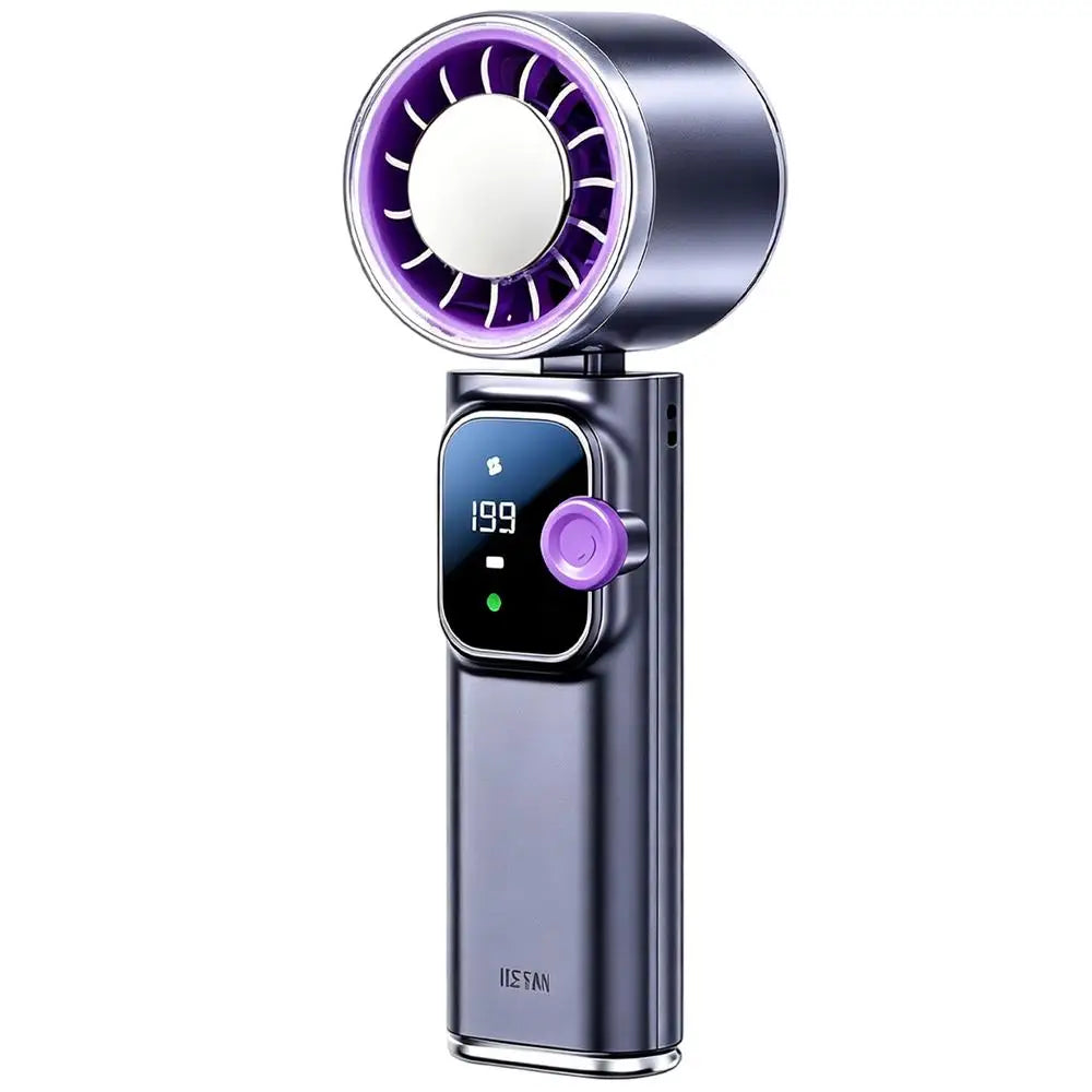 Portable Fan 199-Speed 4000mAh Rechargeable Low-Noise Summer Blower Small Pocket Fan For Beach Vacation Outdoor Indoor Travel