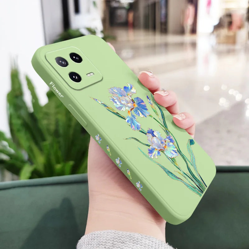 Messenger Flower Phone Case For Xiaomi 17 Mi 15 15T 14 14T 13 13T 12 12X 12T 12S 11 11T 10 10T 9 9T Pro Max  Lite Liquid Silicon