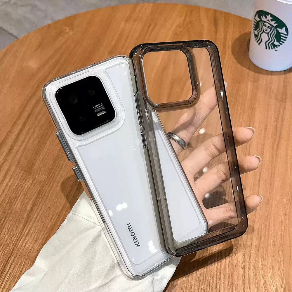 Luxury Hybrid Shockproof Case For Xiaomi Mi 15 14 14T 13 13T 12 12T Pro Lite Hard Acrylic Back Cover Clear Silicone Soft Shell