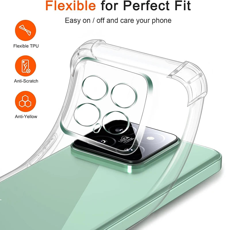 Luxury Clear Shockproof Soft Case For Xiaomi Mi 17 Pro Max 15T 15 14 14T 13 13T 12 12T 11 11T Lite Pro Ultra Thin Cover Case