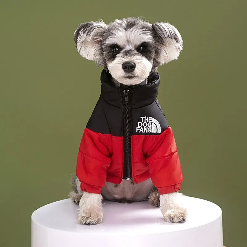 Fashion Pet Coat Clothes, Trendy Embroidered Dog Autumn and Winter Cotton Clothing, Pet Clothing, Thickened Warm Down Clothing