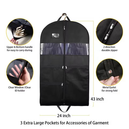 Garment Bags for Travel Clothes Dust Cover Hanging Garment Bags for Men Double Sides Zipper Large Pockets Storage Bag Closet Clo