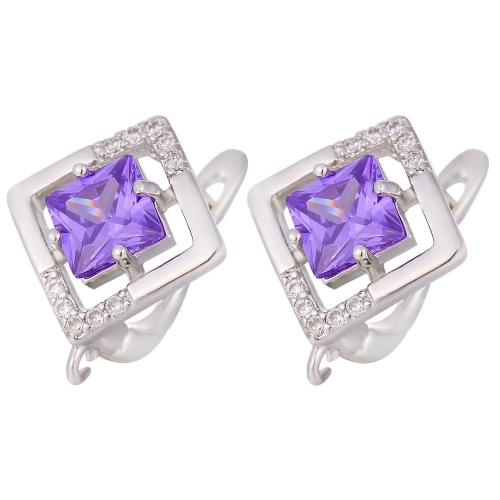 Juya 18K Gold Silver Plated Fastener Bales Fixture Earring Hook Locks For DIY Women Fashion Crystal Agate Charms Earrings Making