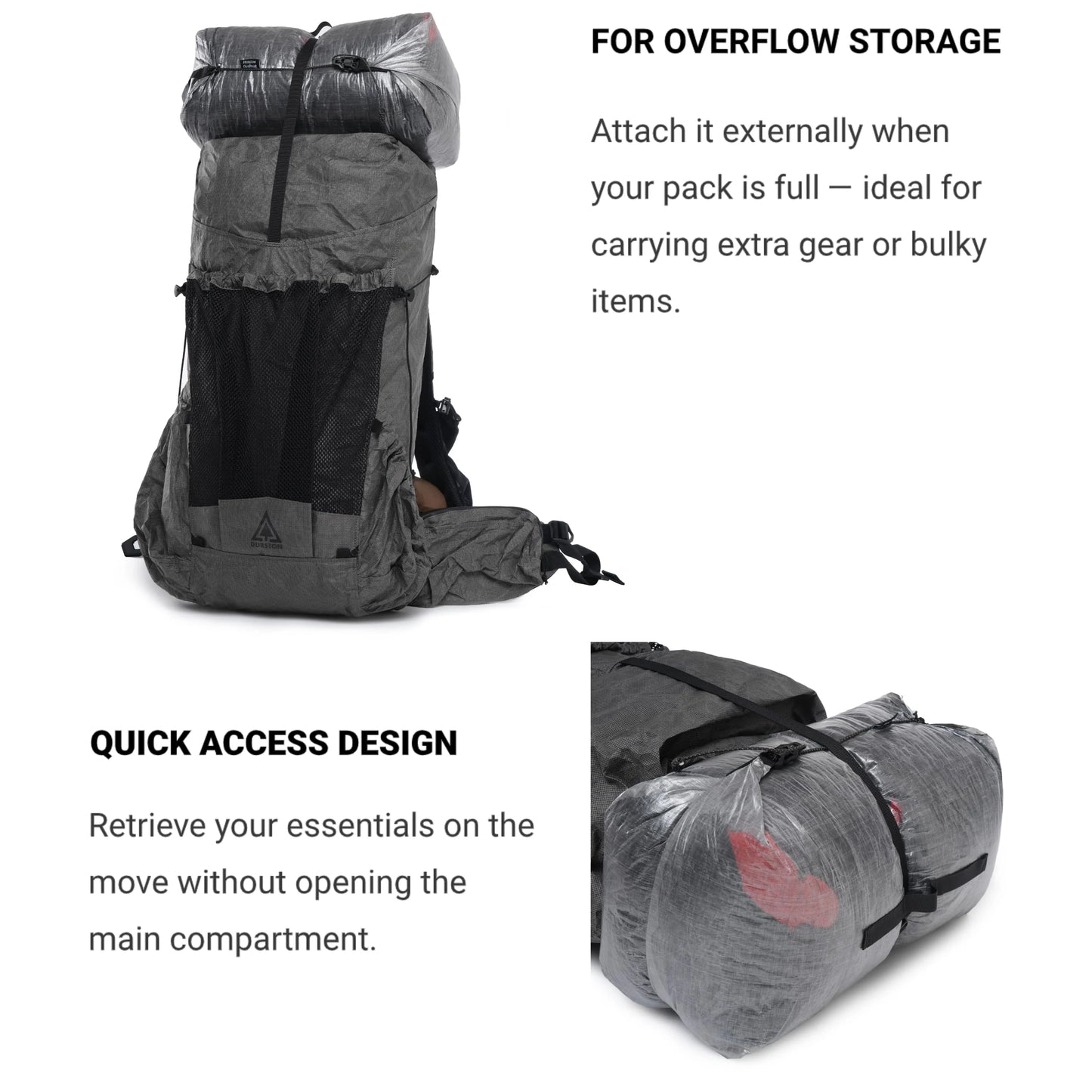 [HODR] Dyneema Compression Sack for Sleeping Bag Storage Sack DCF Waterproof Roll-Top for Sleeping Bags, Camping Gear Storage