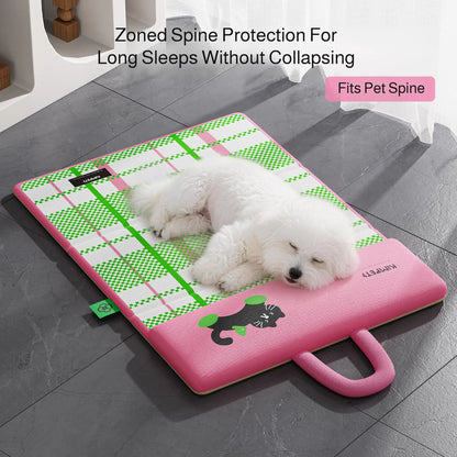 Pet Cooling Mat Double Sided Foldable Dog Bed Breathable Plaid Summer Pet Sleeping Pad Portable Washable Pet Pad for Dogs Cats