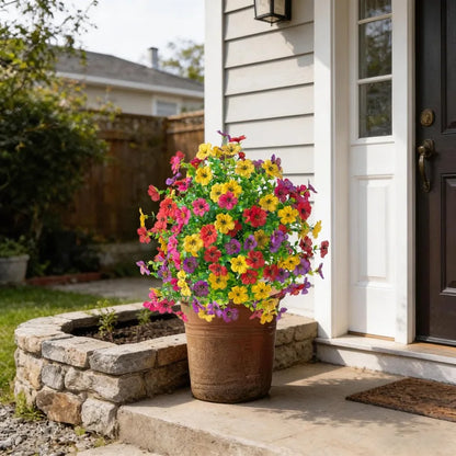 Artificial Flowers for Outdoor Indoor Garden Home Decoration Faux Daisy with Eucalyptus Leaves Fake Plants Greenery Porch Patio