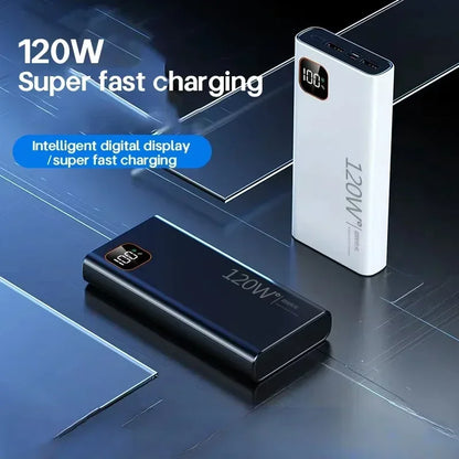 Lenovo 500000mAh Portable Power Bank 120WSuper Fast Charging Large Capacity External Battery Charger Powerbank For Xiaomi iPhone