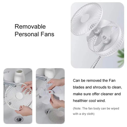 Portable Fan  Rechargeable Mini Folding Telescopic Floor Low Noise Summer Fan Cooling For Household Bedroom Office Deskto