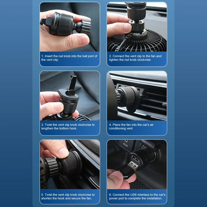 Fan For Car Portable Mini Plug And Play 3 Speeds 5V Portable Fan For Car For Truck RV Vehicle Trucks Boat Golf Plane Airplane