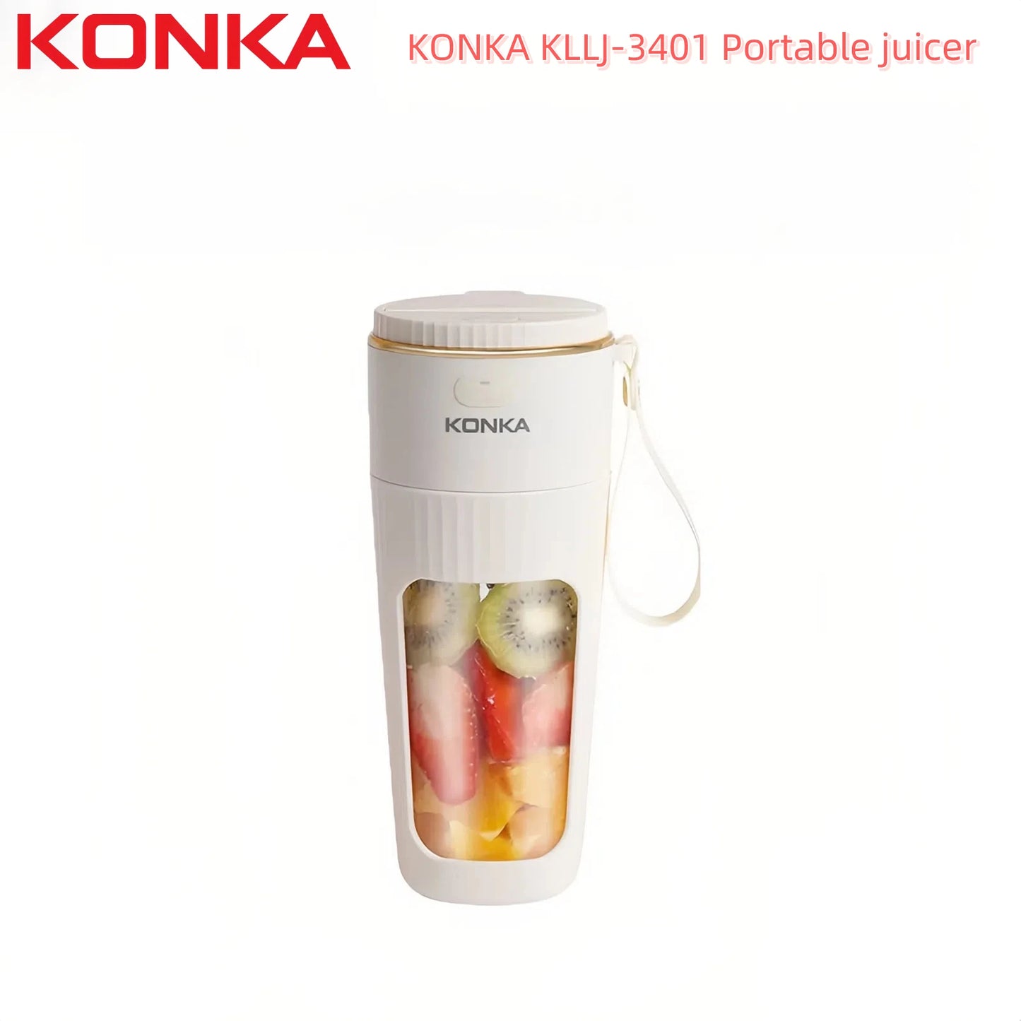 KONKA 340ml Portable Blender, High-Speed Juicing for Home, Office & Outdoor. Food-Grade, Easy-Clean KLLJ-3401