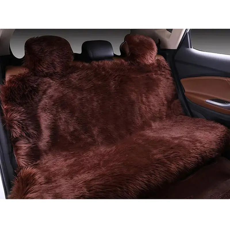 Car Seat Cover Faux Fur Warm Car Seat Cover Faux Plush Black Cute Fundas Coche Asiento Universal Decorative Accessories