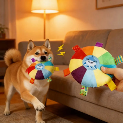 Cartoon Plush Dog Toys with Sound Bell, Puppy Teething Chew Toys, Wear & Bite Resistant Pet Toys for Small Dogs Teddy