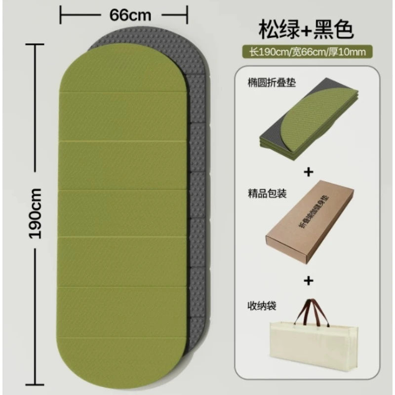 Foldable Extra Thick 10mm Yoga Mat 190x66cm, Non-Slip Noise Reduction Fitness Mat for Home Gym, Anti-Sweat Exercise Cushion