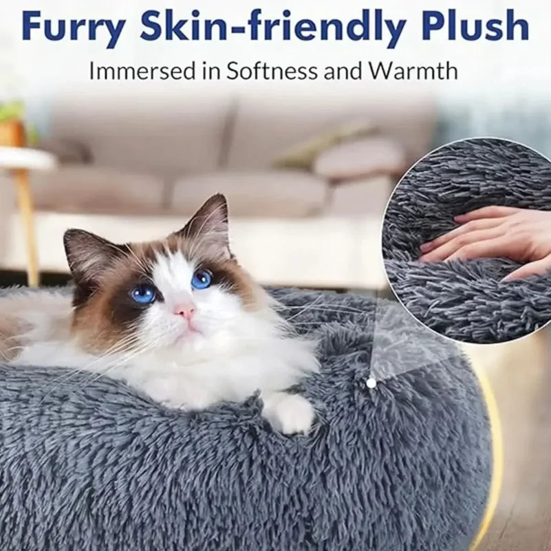 40cm Round Pet Bed for Large Dog Bed Super Soft Cat Bed Plush Dog House for Medium Dog House Winter Warm Sleeping