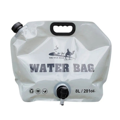 Camping Foldable Water Bag with Bottle Tap 8L Outdoor Hiking Water Bucket Bag Large Capacity Water Container Camping Supplies