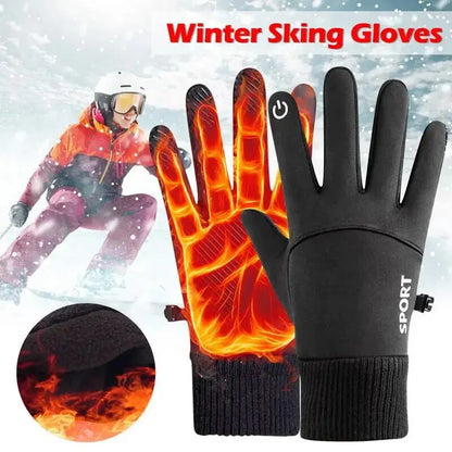 Cycling gloves Warm Full Fingers Waterproof Cycling Outdoor Sports Running Motorcycle Ski Touch Screen Fleece Gloves