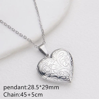 Openable Photo Picture Locket Necklace DIY Necklace Valentine's Day Heart Locket Necklace Friendship Necklace