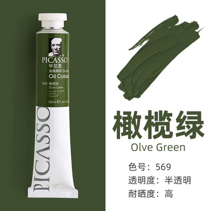 170ml LargeTubes Oil Paint Non-Toxic Excellent Tinting Strength, Mixable for Canvas Painting Artist Beginners DIY Art Supplies