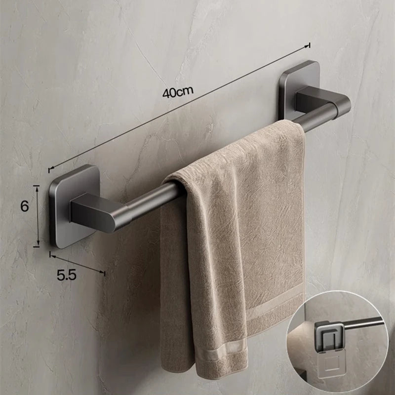 Bathroom Towel Holder Slipper Rack Holder Without Drilling Wall Mounted Towel Shelf   Towel Bar Kitchen Bathroom Accessories