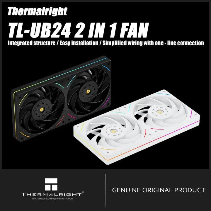 Thermalright 240mm Case Fan TL-UB24 CPU Cooling Fan ARGB 240mm 2 In 1 Fan Design Static Pressure Optimize Fan Reverse