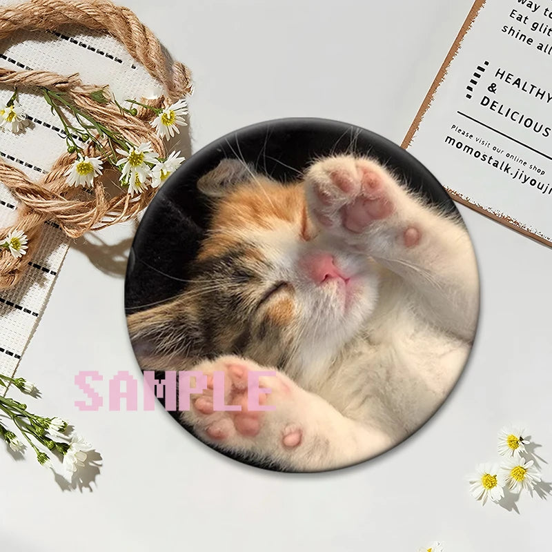 Cute Cats Meme Button Pins Funny Creative Animal Brooches Round Exquisite Tinplate Badge for Backpack Jewelry Accessories Gifts