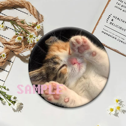 Cute Cats Meme Button Pins Funny Creative Animal Brooches Round Exquisite Tinplate Badge for Backpack Jewelry Accessories Gifts