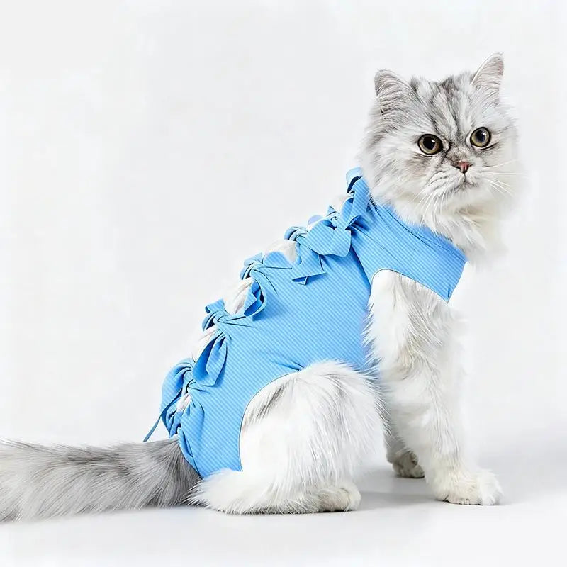 Pet Neutering Suit Cat Postoperative Recovery Anti Licking Clothing Adjustable Cat Wound Protective Clothes Pet Supplies