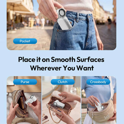 Portable Handheld Mini Fan Rechargeable Personal Fan with LED Display Mini Fan for Makeup Travel Outdoor Portable Pocket Fan