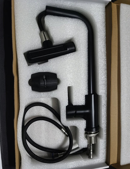 6 Mode Gray Kitchen Faucets Pull Out Rotation Waterfall Black Stream Sprayer Head Sink Mixer Brushed Nickle Water Tap Accessorie