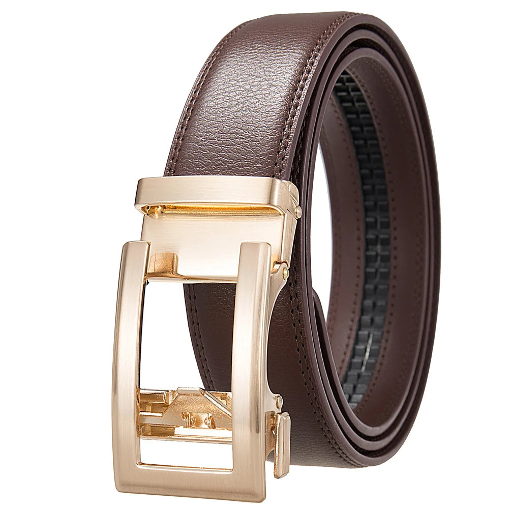 Business Belts for Men Genuine Leather Automatic Men Belt Luxury Waist Strap Designer Belts Male High Quality Fashion Formal