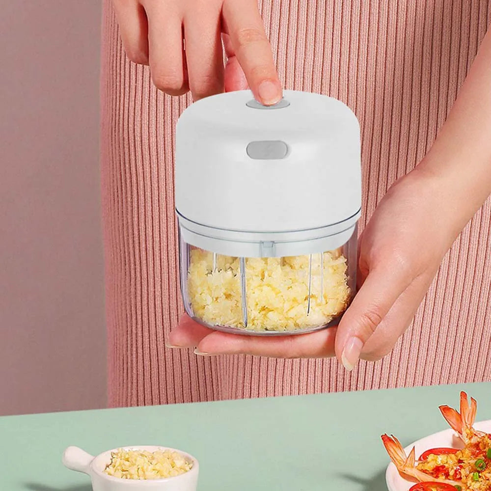 100ML/250ML Electric Garlic Chopper, Portable Food Processor, Rechargeable Vegetable Chopper Blender for Nuts Chili Onion