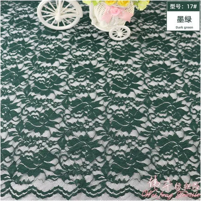 Lace Fabric Elastic By The Meter for Needlework Curtains Dresses Skirts Clothes DIY Sewing Comfortable Soft Cloth Red White Blue