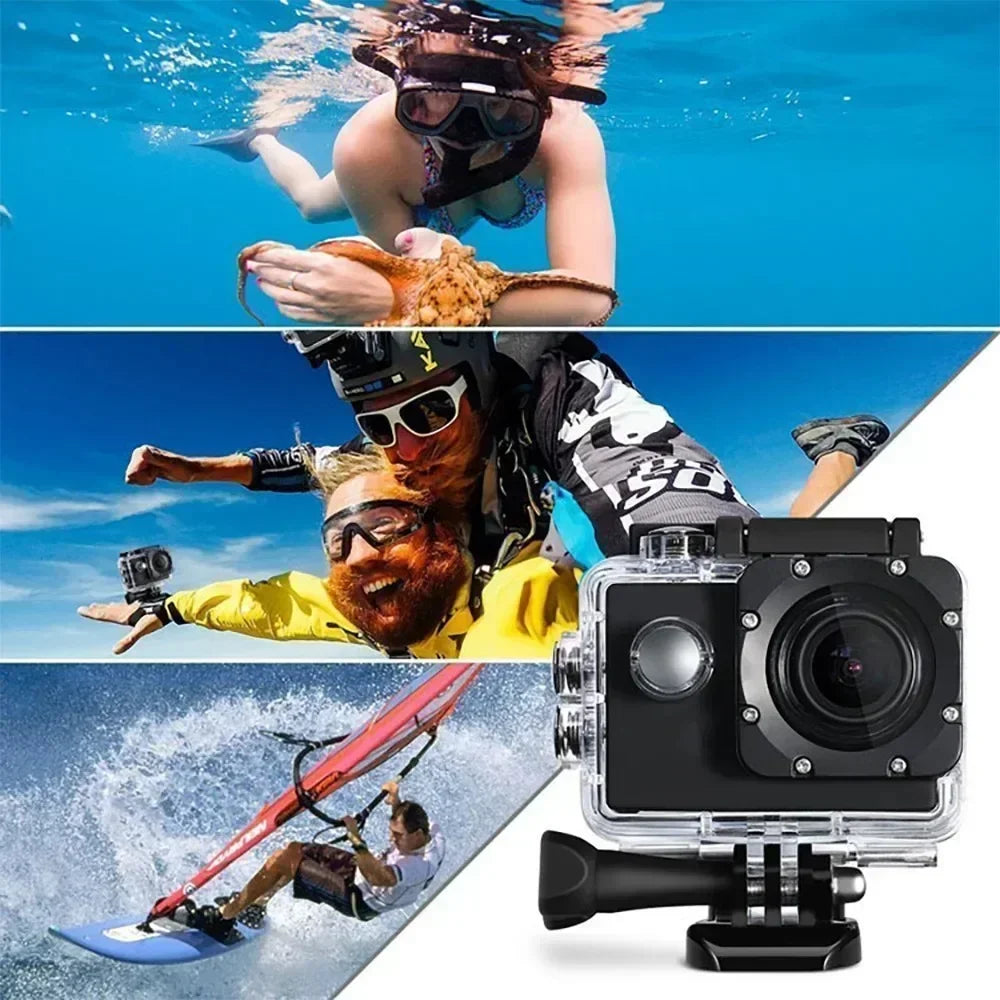 Action Camera Ultra Full HD 1080P 2.0-inch Screen Camcorder Underwater Waterproof Video Recording Sport Extreme Go Pro Cam