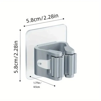 3pcs Acrylic Wall-Mounted Mop and Broom Holder Organizer for Home, Bathroom, Garden, Kitchen, Garage