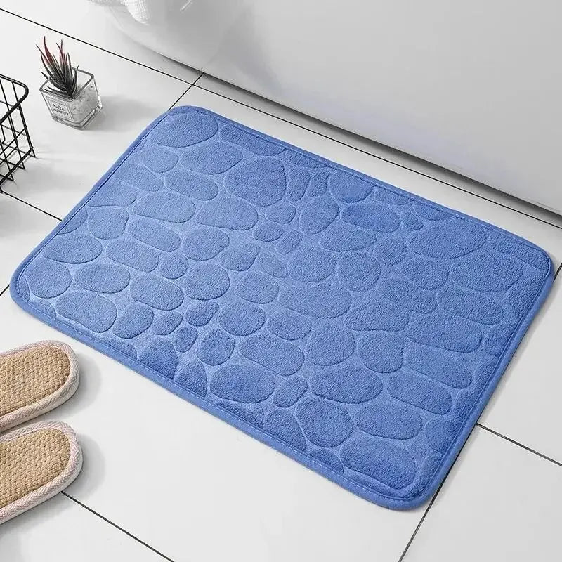 1 Stück geprägter Faserteppich, rutschfeste Matte für Badezimmer und Wohnzimmer, Kieselsteinmatte, Haushaltsartikel