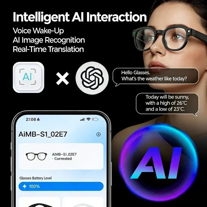 Xiaomi AI Smart Glasses AI Translation 8MP HD Camera 4K Shooting Image Bluetooth Call Recording Music Smart Sunglasses 2026
