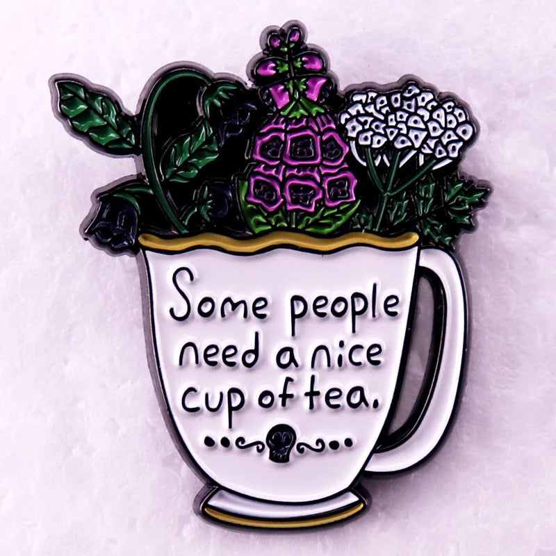 Lovely Delicate Cup Badge Personalized Creative Alloy Enamel Brooch Fashion Clothing Decorative Lapel Pin Boutique Metal Gift