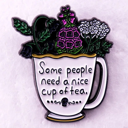 Lovely Delicate Cup Badge Personalized Creative Alloy Enamel Brooch Fashion Clothing Decorative Lapel Pin Boutique Metal Gift