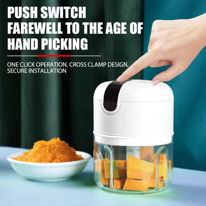 250ML Mini Electric Garlic Puree Machine Ginger Chili Chopper Onion Grinder Meat Grinder Kitchen Food Mixer for Efficient Cookin