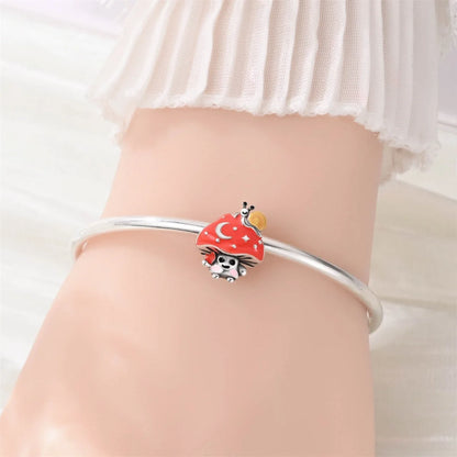 Colorful 925 Sterling Silver Mushroom Rabbit Beads & Toucan Dangle Charm Fits Bracelet Boutique Beautiful Pendant Gifts