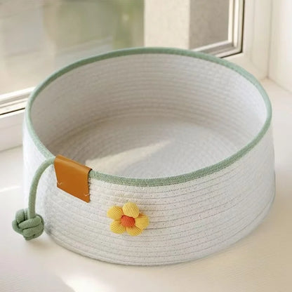 Four season universal cat nest with ball, cotton rope, woven pet nest, round, scratch resistant pet supplies