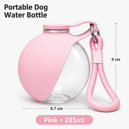 285ML Leak-Proof Feeder Dogs Bottle,Portable Dog Drinker 2-in-1 Stainless Steel Silicon Lightweight Travel Pet Supplies