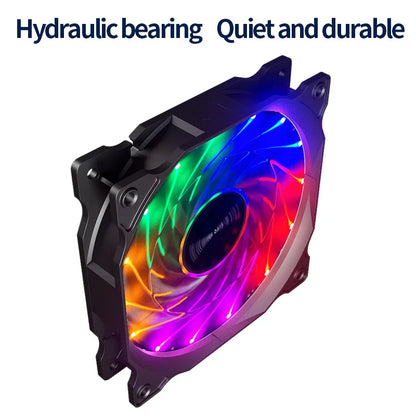 Teucer 120MM PC Case Cooling Fan Desktop Chassis Power 12V Big 4Pin Led 12CM Hydraulic Bearing Quiet Link Ventilador Radiator